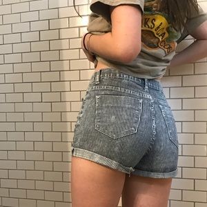 High waisted denim shorts